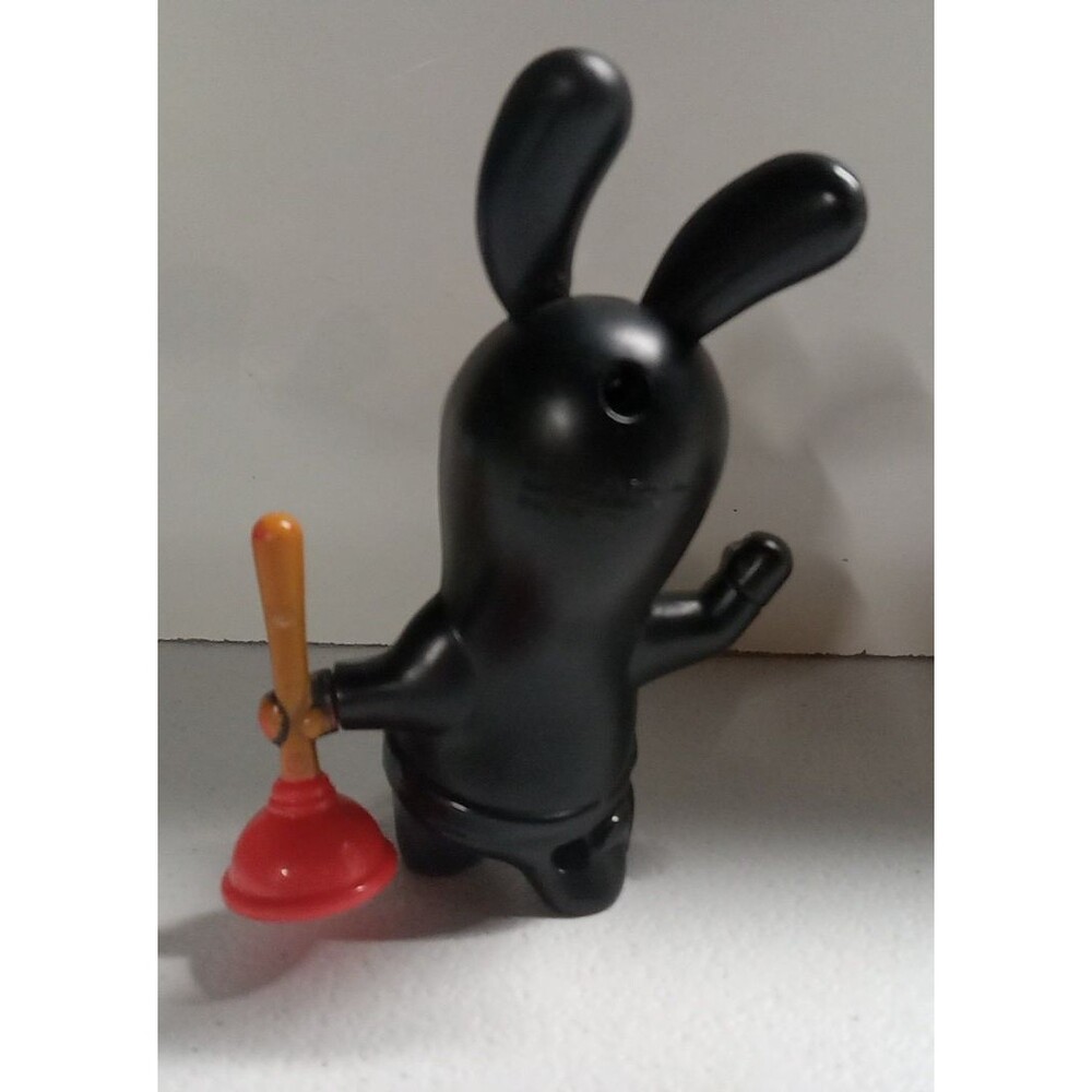 Works 2015 McDonald's Ubisoft Rabbids Ninja Rabbid Spinning Plunger #5 Figure - Picture 2 of 2